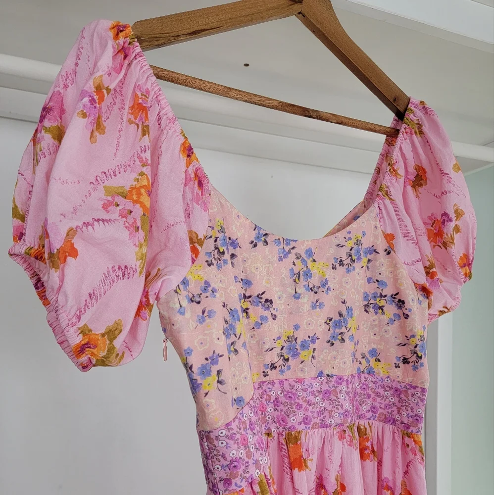 Loveshackfancy Angie Dress Maxi Floral Exploded Pink Size 4 - Picture 6 of 7